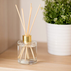 DIY spring reed diffuser made with fragrance oil
